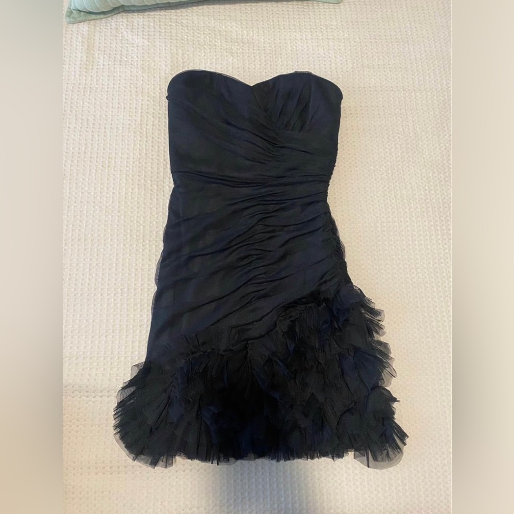 Black strapless mini dress size 0